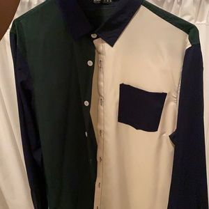 Multi colored long sleeve button down
